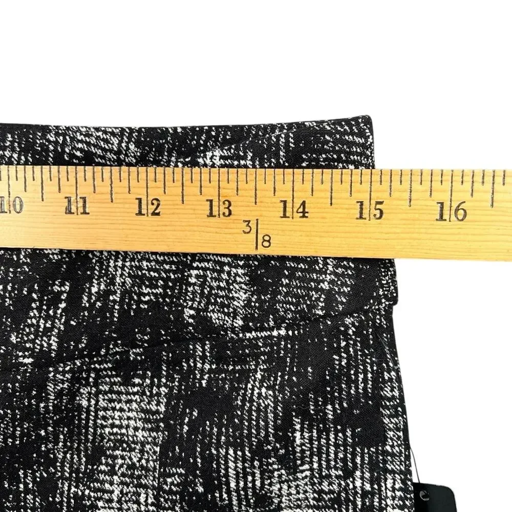 NWT NIC+ZOE Black White Abstract Pull-On Knit Pants Ankle Size 6